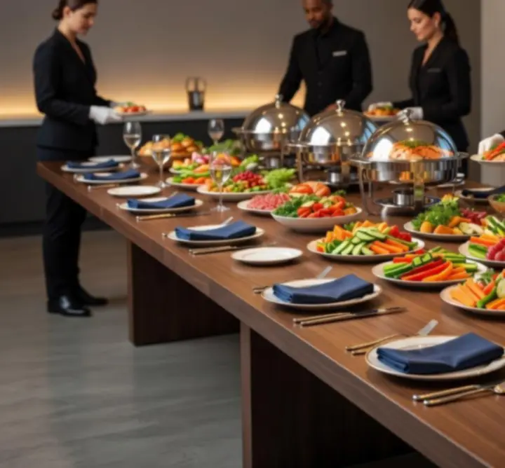 Professional event catering buffet setup