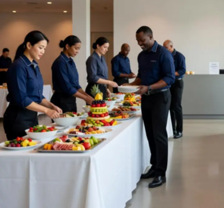 Overview of a professionally catered event by CHOPS&FLEX LTD