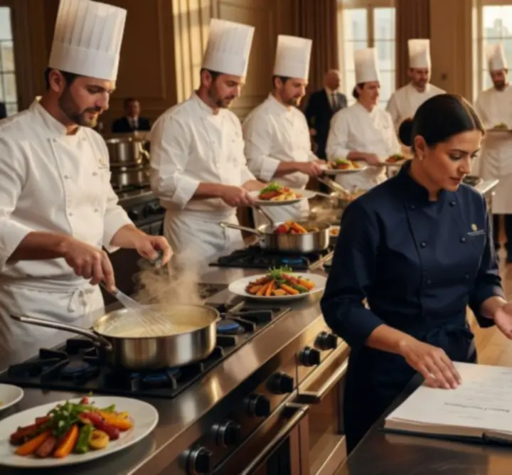 Illustration of a structured catering service workflow